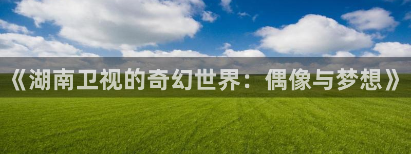 伟德国际mobi：《湖南卫视的奇幻世界：偶像与梦想》